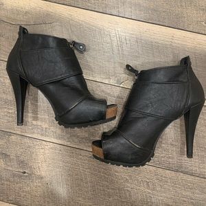 Black Peeptoe Bootie heels